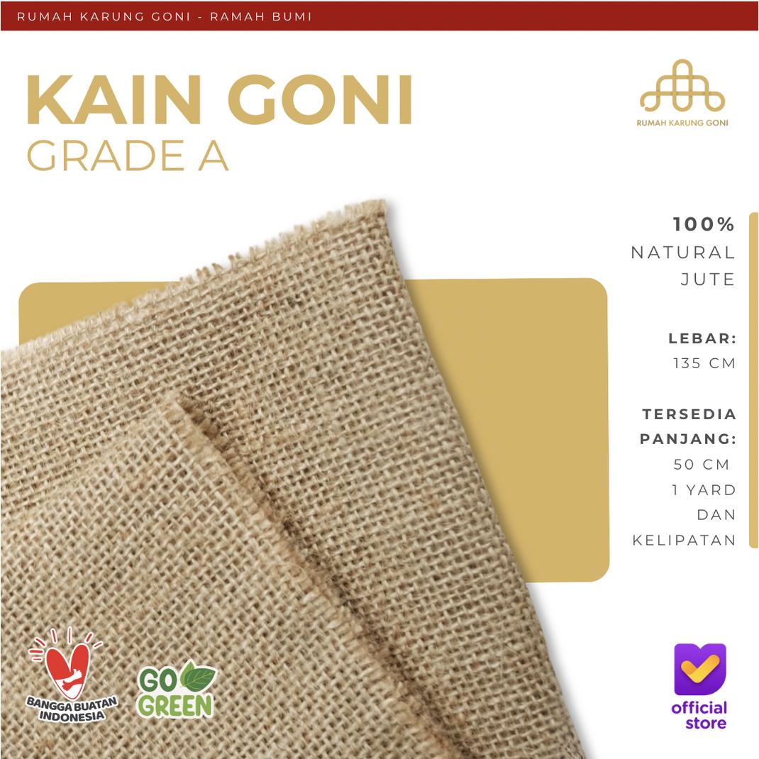 Kain Goni Lembaran Per 50x135 CM - Kain Rami - Karung Goni Bandung - Goni Supercraft - Burlap