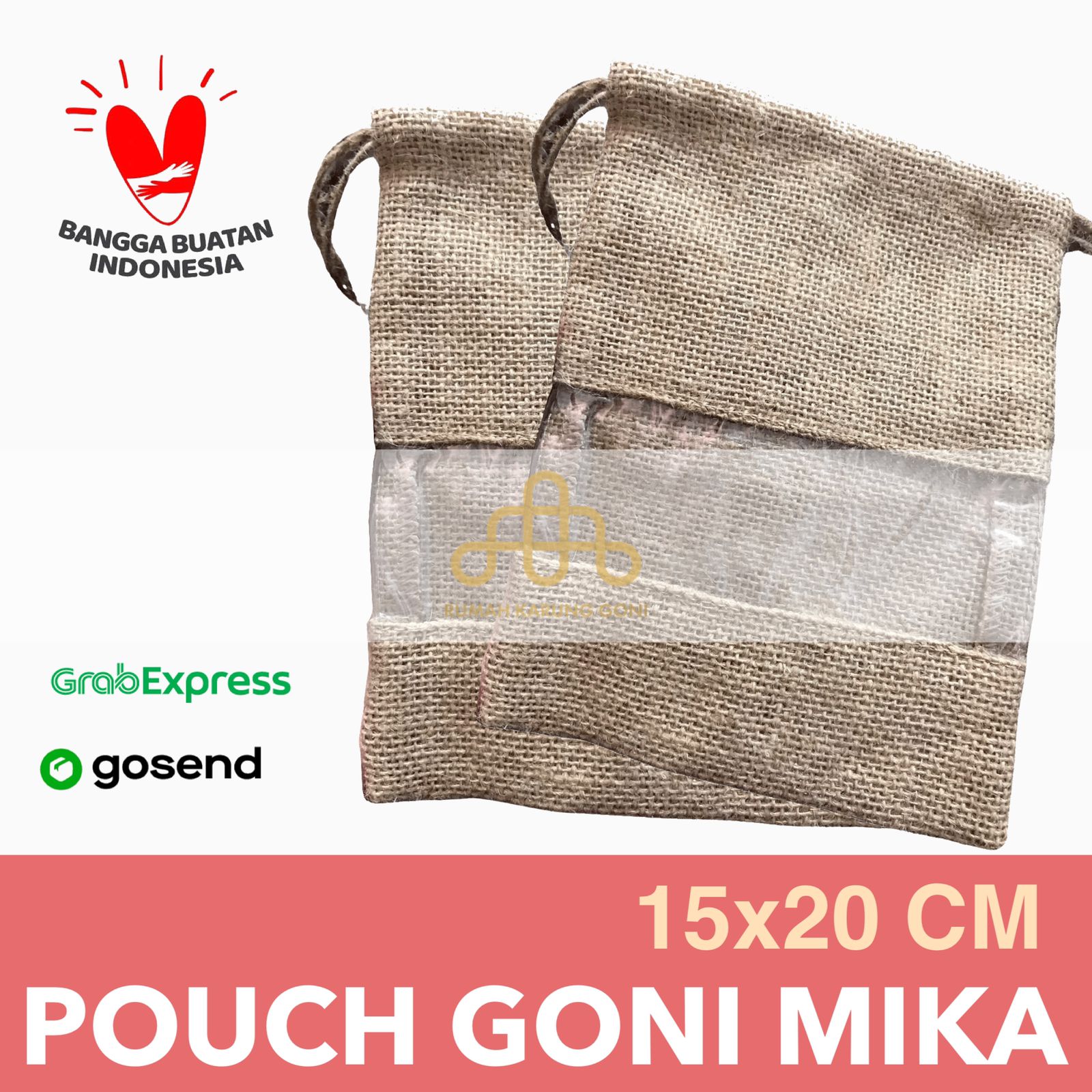Pouch Goni Mika 15x20cm - Kantung Goni - Packaging Goni - Kantong Bunga - Wadah Bouquet