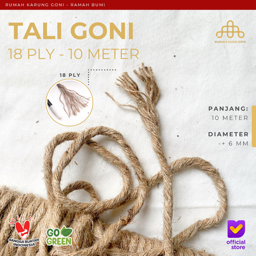 TALI GONI BESAR 10 METER 18 PLY - TALI RAMI - JUTE ROPE