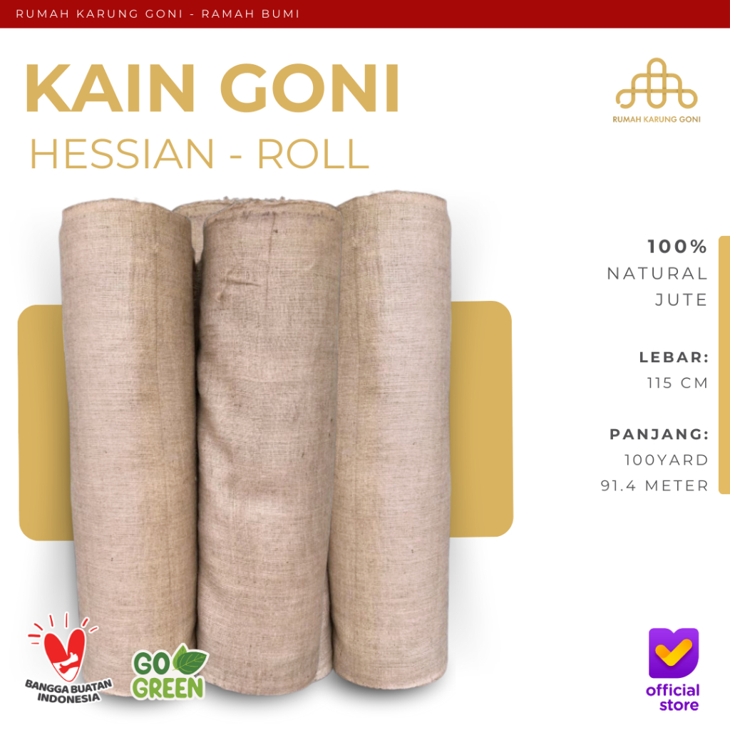 Karin Goni Rollan (100 Yard) Bahan Karung Goni - Kain Goni Baru Lebar 135 CM - Jual Karung Goni