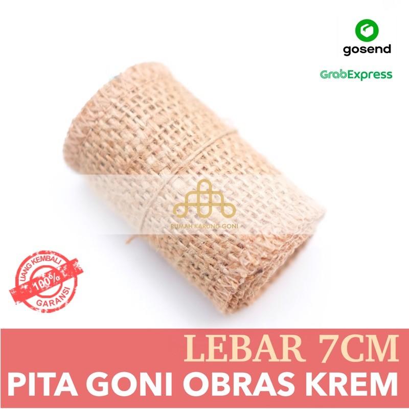 Pita Goni Dekorasi 7 CM x 115 CM - Jute Ribbon - Burlap Decoration - DIY