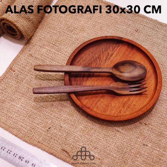 Taplak Meja Goni Alas Foto Premium 30x30cm Vintage Burlap Placemat