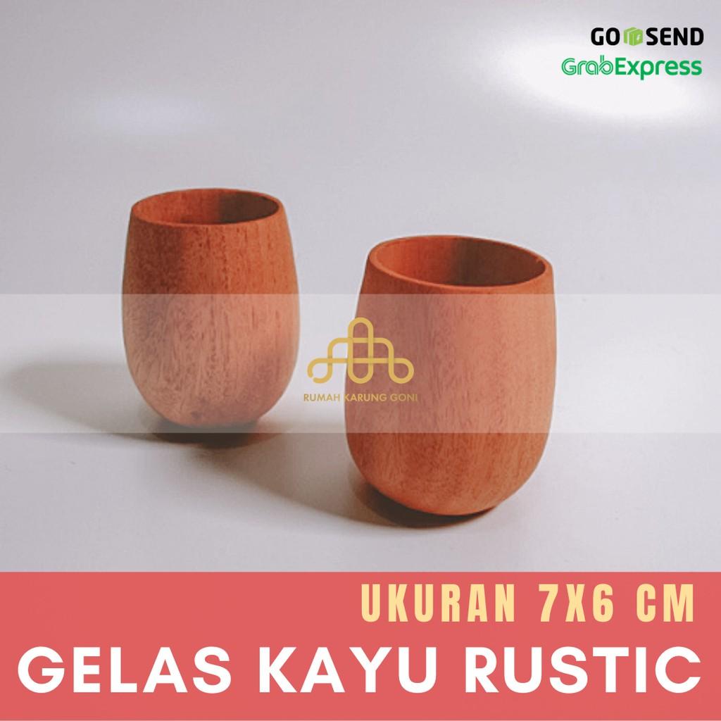 Gelas Aesthetic Gelas Kayu -  Premium Wooden Cup 6x7 cm