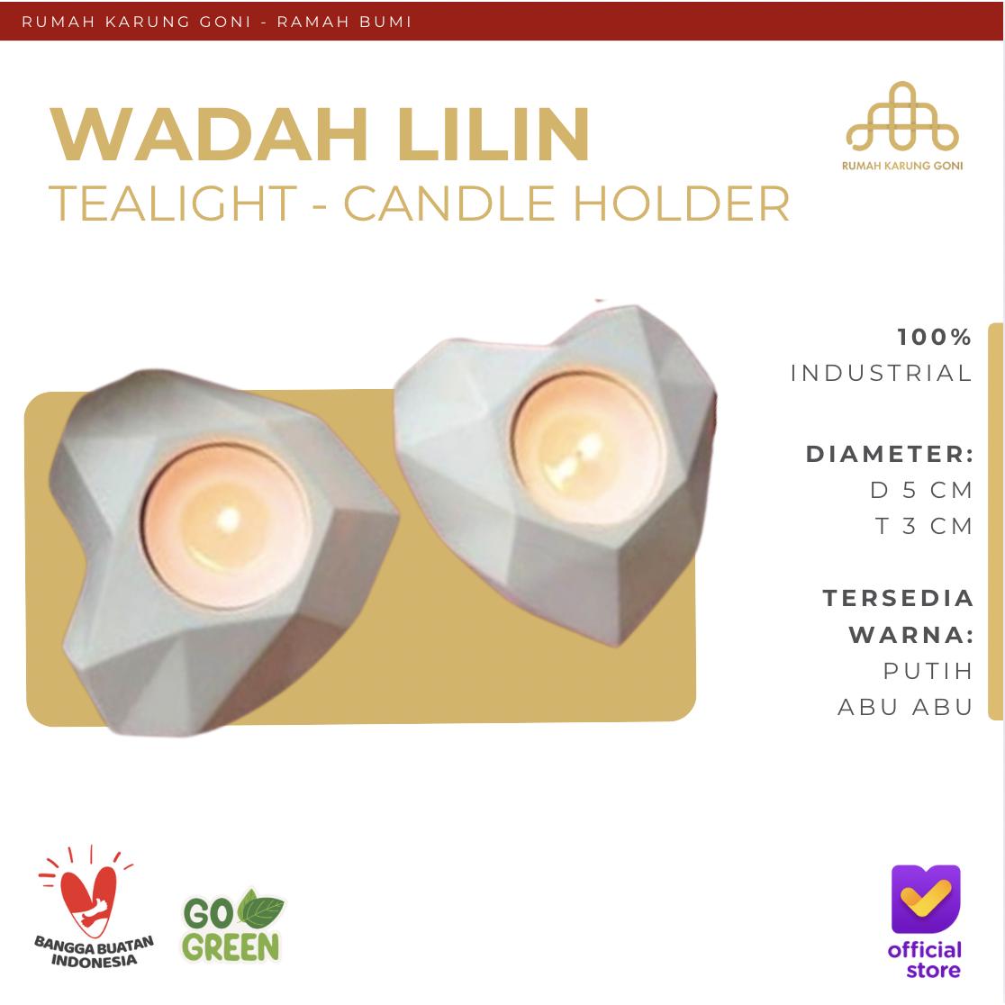 Wadah Lilin Semen Bentuk Hati - Succulent Pot - Pot Sukulen Beton