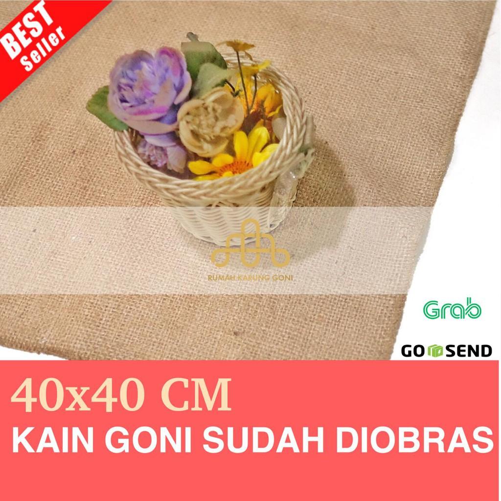 Kain Goni Hessian - Dekorasi Seserahan Rustic - Kain Bahan Karung Goni Alas Foto Lembaran
