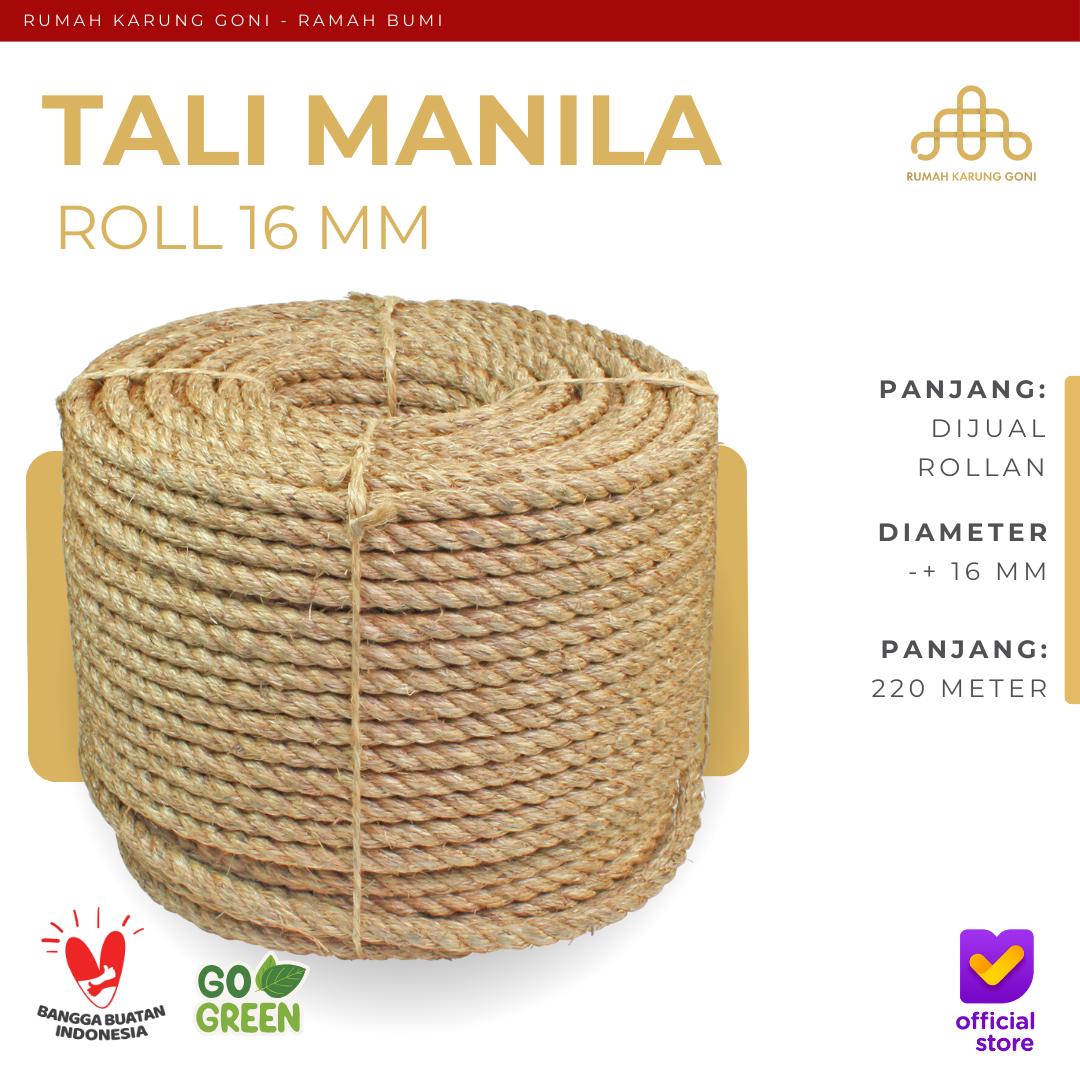 Tali Manila Gurita 16 MM Rollan 220 Meter - Tali Tarik Tambang - Tampar Serat Manila