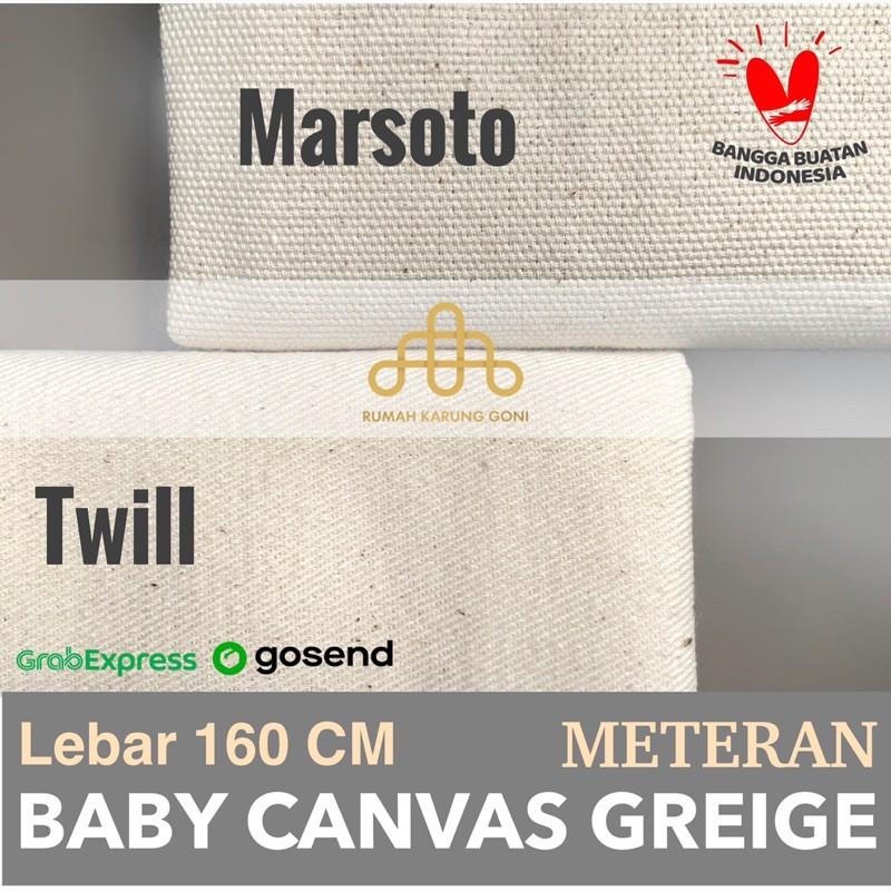 Kain Kanvas Canvas Meteran Twill Marsoto Lebar 160 cm - Canvas Grey Bahan Baby Kanvas Greige Bandung