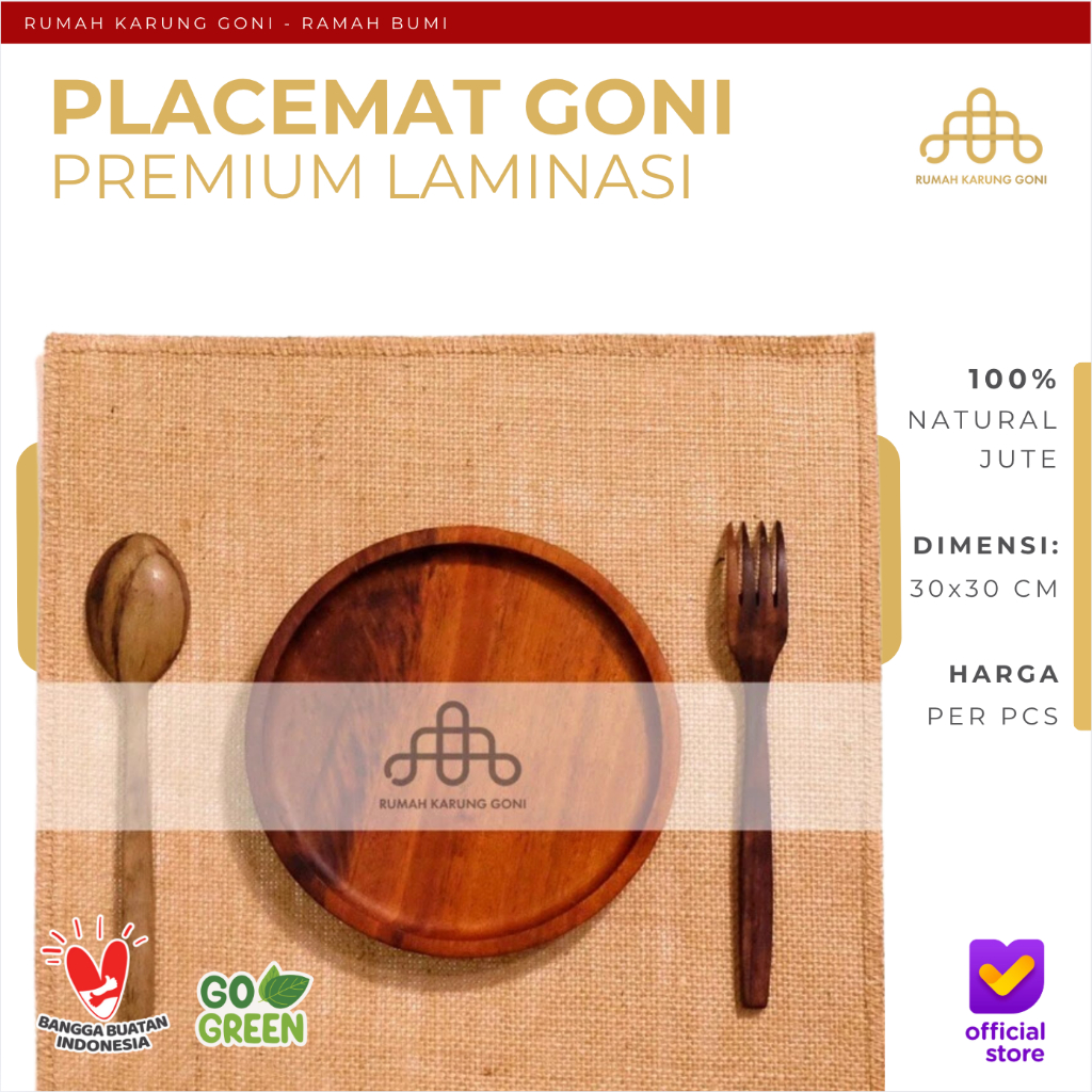 Rustic Table Placemat 30x30 cm - Premium Burlap Home Decoration - Photoprop Laminated Jute Fabric