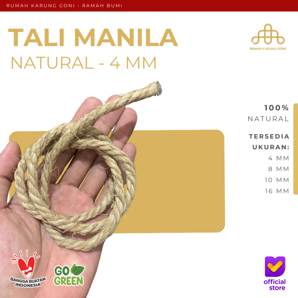 Tali Manila Gurita 4 MM - Tambang Tampar Serat Manila - Distributor Tali Manila Bandung