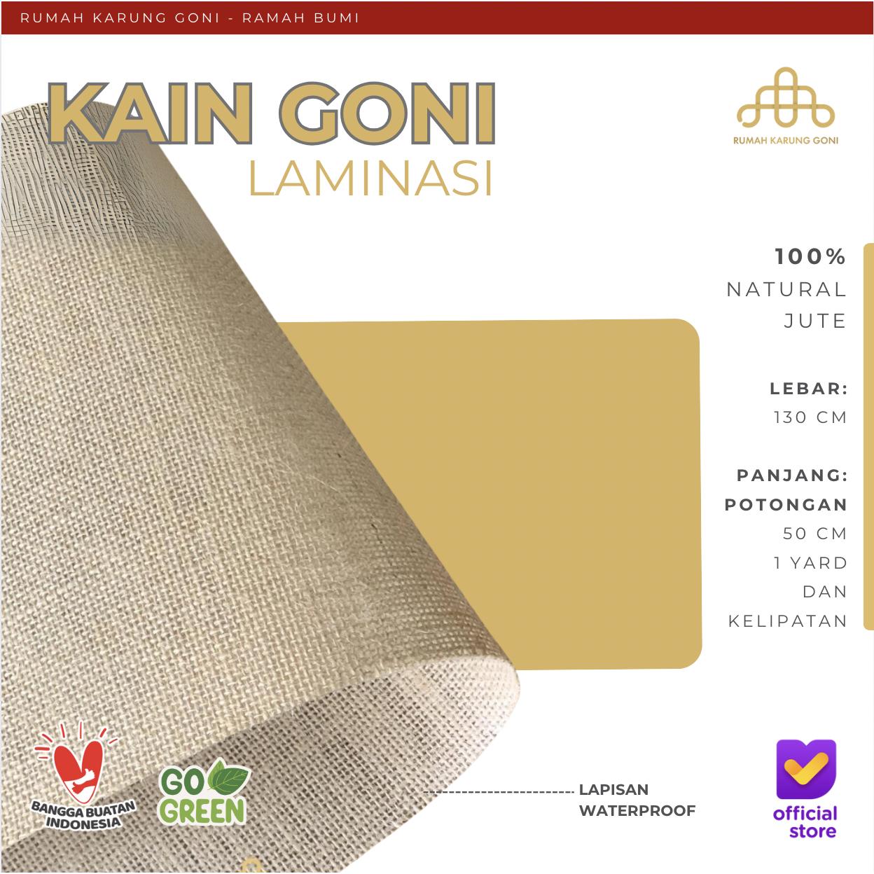 Kain Goni Premium 50x130cm - Goni Bahan Tas - Kain Goni Laminated Waterproof