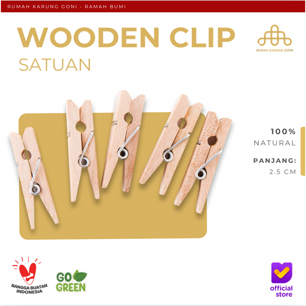 Wooden Clip Satuan Jepitan Polaroid Klip Kayu Gantungan Foto - Dekorasi Hiasan Dinding Kamar