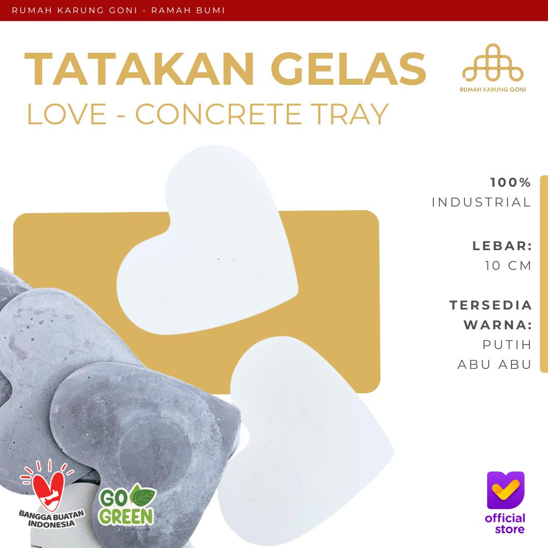 Tatakan Semen Amor Bentuk Hati - Tatakan Gelas Semen Bulat - Coaster Semen Unik