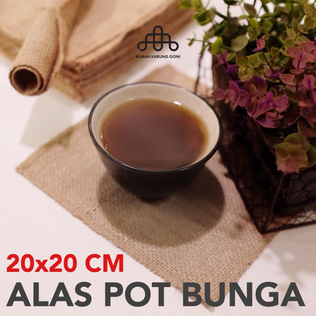 Taplak Meja Goni Alas Foto Premium 20x20cm Vintage Burlap Placemat