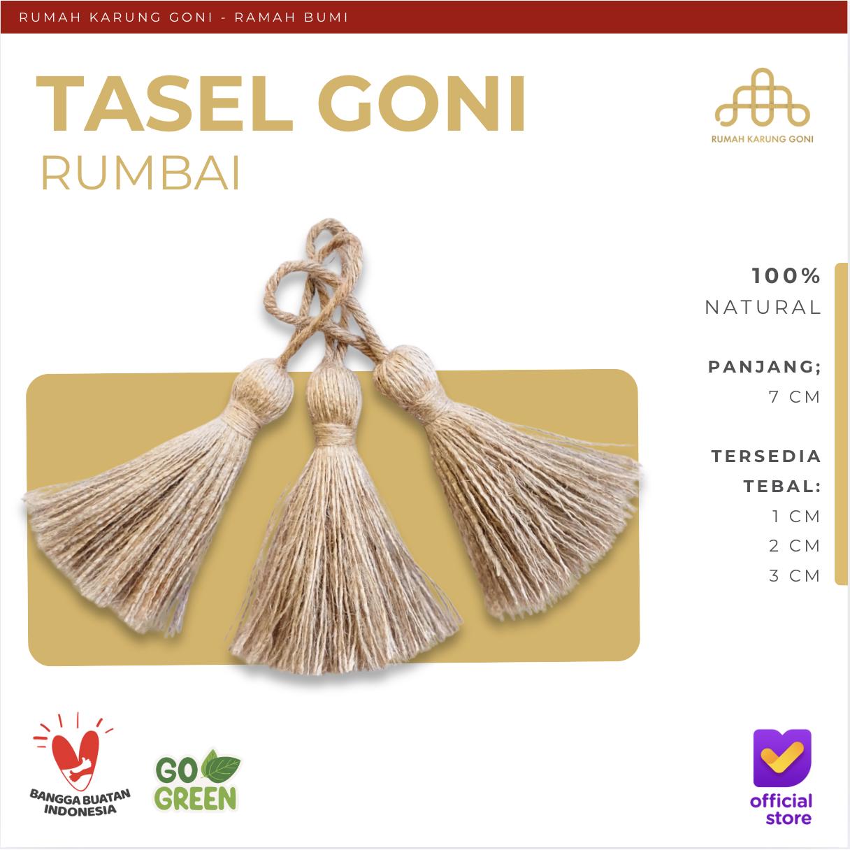 Tasel Goni Rumbai 7 CM - Tali Ikat Gordyn - Tassel Gorden Rustic - Burlap Jute Tassel