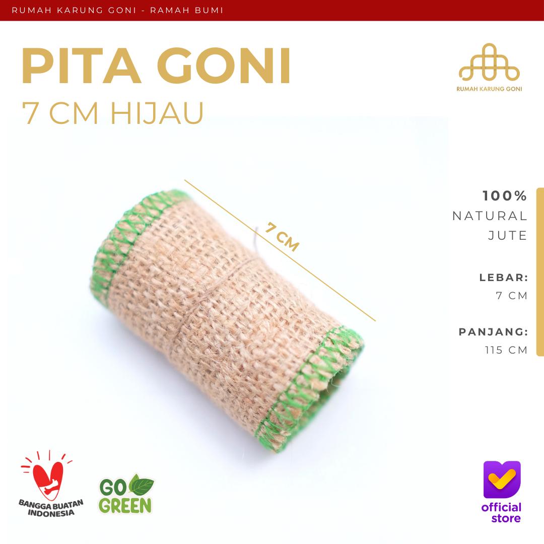 Pita Rami Obras Hijau 7x115 CM -  Pita Dekorasi - Pita Kerajinan Tangan - Souvenir Pernikahan
