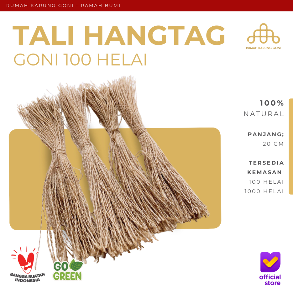 Tali Hangtag Goni - Tali Gantungan Label Baju Distro - String Pin Loop - Benang Label Kaos