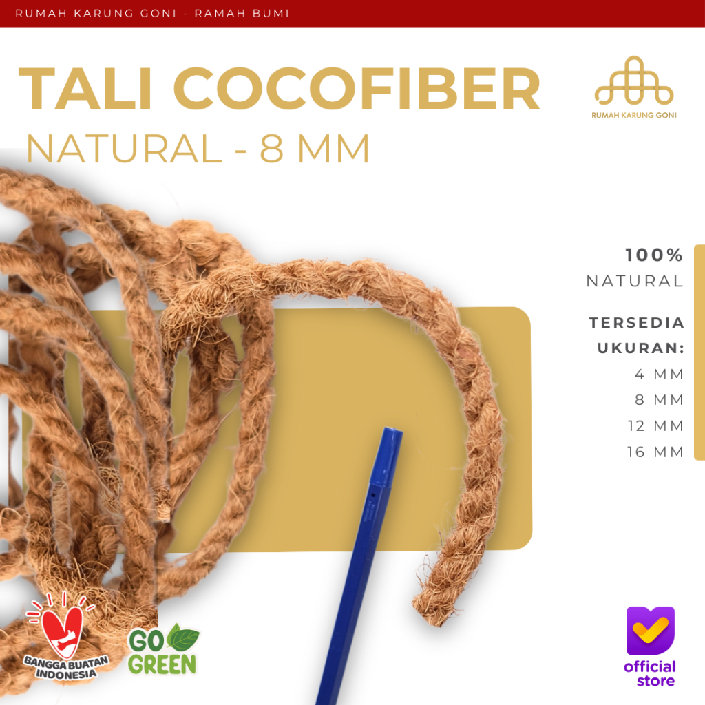 Tali Sabut Kelapa 8mm Meteran Tali Serabut Kelapa Tali Cocofiber Berkualitas